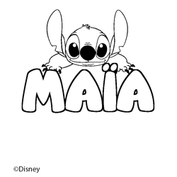Coloraci&oacute;n del nombre MA&Iuml;A - decorado Stitch