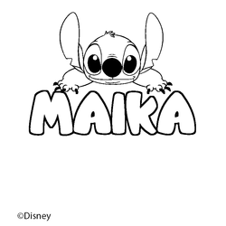 Coloraci&oacute;n del nombre MAIKA - decorado Stitch