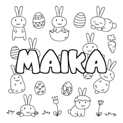 Coloraci&oacute;n del nombre MAIKA - decorado Pascua