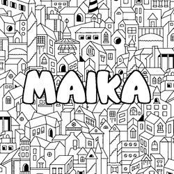 Coloraci&oacute;n del nombre MAIKA - decorado ciudad