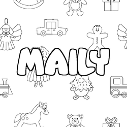 Coloraci&oacute;n del nombre MAILY - decorado juguetes