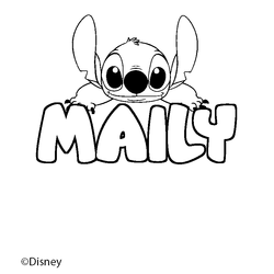 Coloraci&oacute;n del nombre MAILY - decorado Stitch