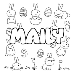 Coloraci&oacute;n del nombre MAILY - decorado Pascua