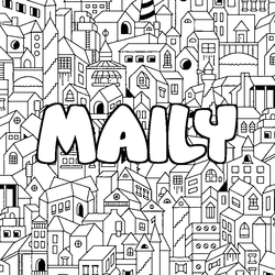Coloraci&oacute;n del nombre MAILY - decorado ciudad