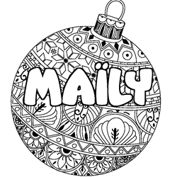 Coloraci&oacute;n del nombre MA&Iuml;LY - decorado bola de Navidad