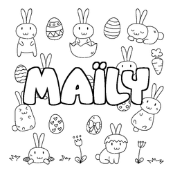 Coloraci&oacute;n del nombre MA&Iuml;LY - decorado Pascua