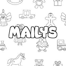 Coloraci&oacute;n del nombre MAILYS - decorado juguetes