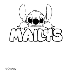 Coloraci&oacute;n del nombre MAILYS - decorado Stitch