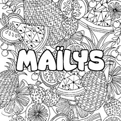 Coloraci&oacute;n del nombre MA&Iuml;LYS - decorado mandala de frutas