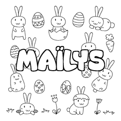 Coloraci&oacute;n del nombre MA&Iuml;LYS - decorado Pascua