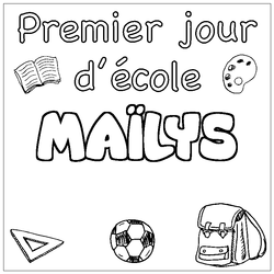Coloraci&oacute;n del nombre MA&Iuml;LYS - decorado primer d&iacute;a de escuela