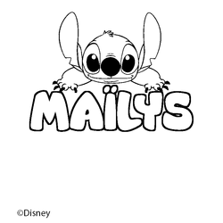 Coloraci&oacute;n del nombre MA&Iuml;LYS - decorado Stitch