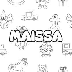 Coloraci&oacute;n del nombre MAISSA - decorado juguetes