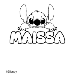 Coloraci&oacute;n del nombre MAISSA - decorado Stitch
