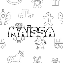 Coloraci&oacute;n del nombre MA&Iuml;SSA - decorado juguetes