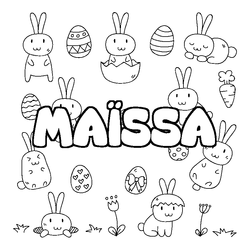 Coloraci&oacute;n del nombre MA&Iuml;SSA - decorado Pascua