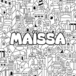 Coloraci&oacute;n del nombre MA&Iuml;SSA - decorado ciudad