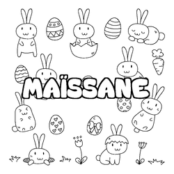 Coloraci&oacute;n del nombre MA&Iuml;SSANE - decorado Pascua