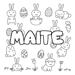Coloraci&oacute;n del nombre MAITE - decorado Pascua
