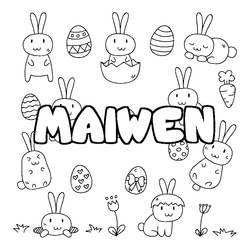 Coloraci&oacute;n del nombre MAIWEN - decorado Pascua