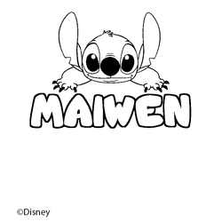 Coloraci&oacute;n del nombre MAIWEN - decorado Stitch