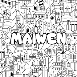 Coloraci&oacute;n del nombre MAIWEN - decorado ciudad