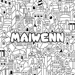 Coloraci&oacute;n del nombre MAIWENN - decorado ciudad