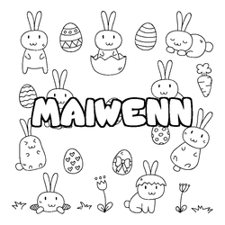 Coloraci&oacute;n del nombre MAIWENN - decorado Pascua