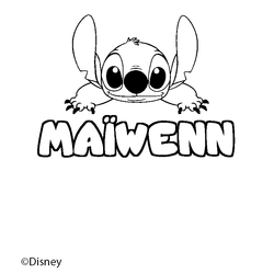 Coloraci&oacute;n del nombre MA&Iuml;WENN - decorado Stitch