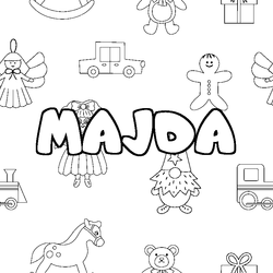 Coloraci&oacute;n del nombre MAJDA - decorado juguetes