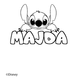 Coloraci&oacute;n del nombre MAJDA - decorado Stitch