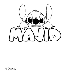 Coloraci&oacute;n del nombre MAJID - decorado Stitch