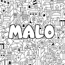 Coloraci&oacute;n del nombre MALO - decorado ciudad