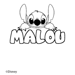 Coloraci&oacute;n del nombre MALOU - decorado Stitch