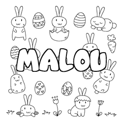 Coloraci&oacute;n del nombre MALOU - decorado Pascua