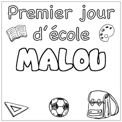 Coloraci&oacute;n del nombre MALOU - decorado primer d&iacute;a de escuela