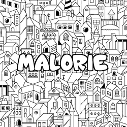 Coloraci&oacute;n del nombre MALORIE - decorado ciudad