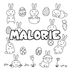 Coloraci&oacute;n del nombre MALORIE - decorado Pascua