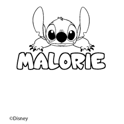 Coloraci&oacute;n del nombre MALORIE - decorado Stitch