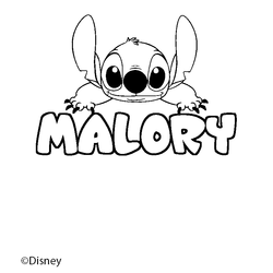 Coloraci&oacute;n del nombre MALORY - decorado Stitch