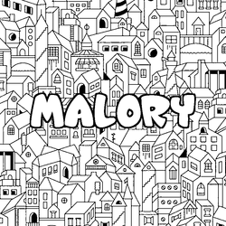 Coloraci&oacute;n del nombre MALORY - decorado ciudad