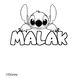 Coloraci&oacute;n del nombre MALAK - decorado Stitch