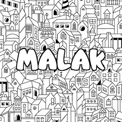 Coloraci&oacute;n del nombre MALAK - decorado ciudad