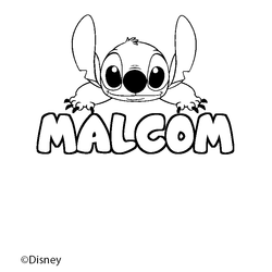 Coloraci&oacute;n del nombre MALCOM - decorado Stitch