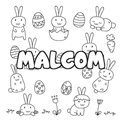 Coloraci&oacute;n del nombre MALCOM - decorado Pascua