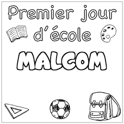 Coloraci&oacute;n del nombre MALCOM - decorado primer d&iacute;a de escuela