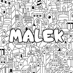 Coloraci&oacute;n del nombre MALEK - decorado ciudad