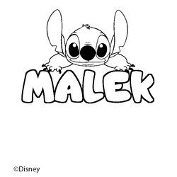 Coloraci&oacute;n del nombre MALEK - decorado Stitch