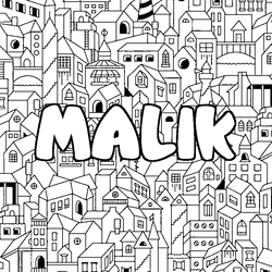 Coloraci&oacute;n del nombre MALIK - decorado ciudad