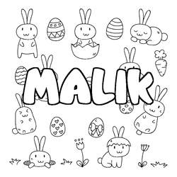 Coloraci&oacute;n del nombre MALIK - decorado Pascua